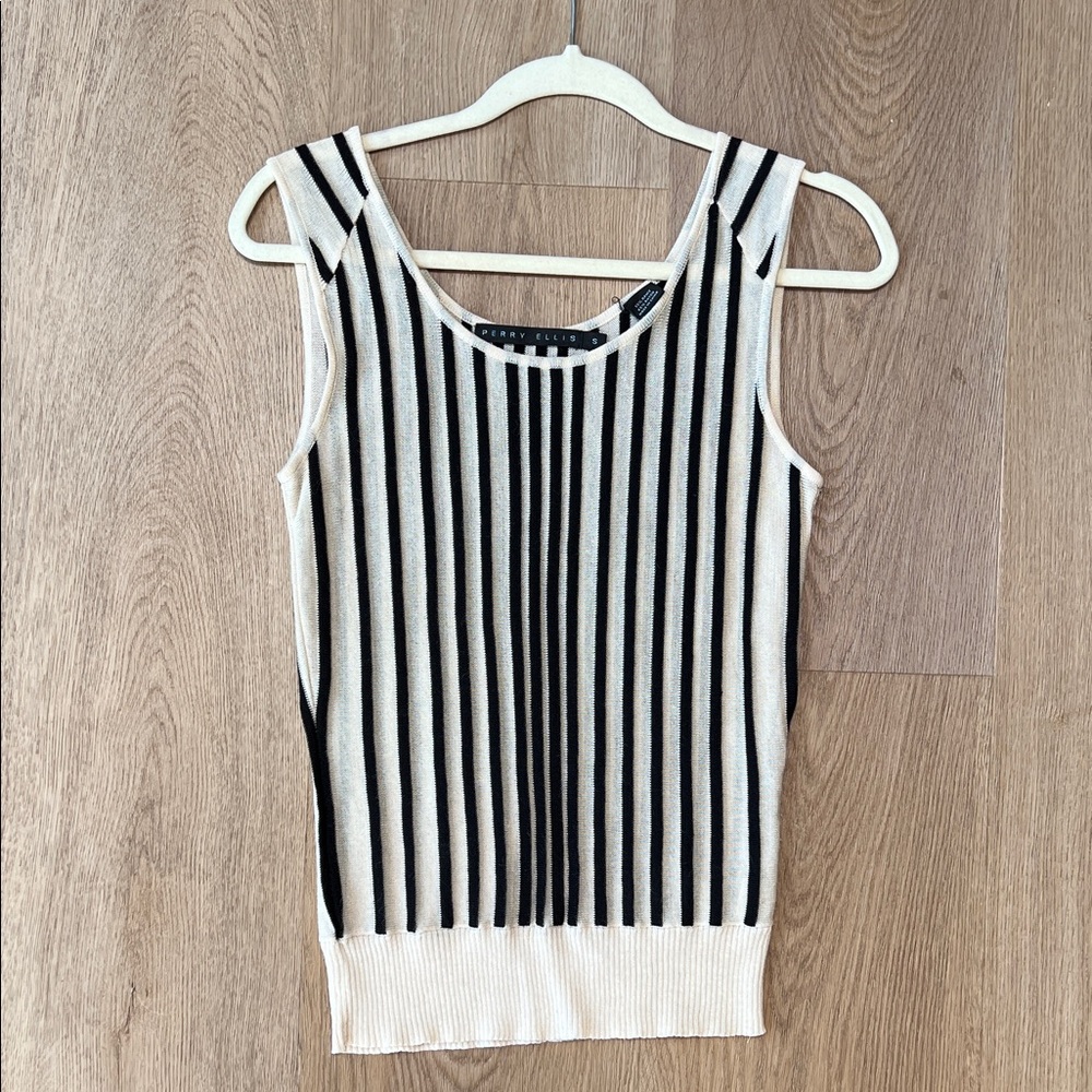 Perry Ellis vintage knit striped tank